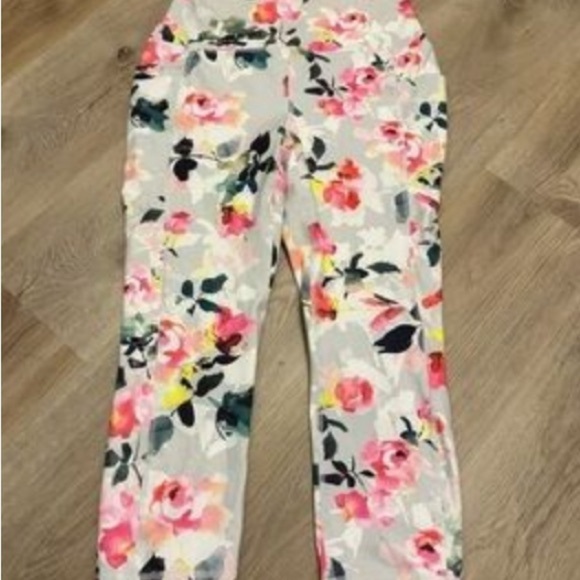 NWOT RBX Pink Floral High Rise Gray Leggings size M - Picture 1 of 1